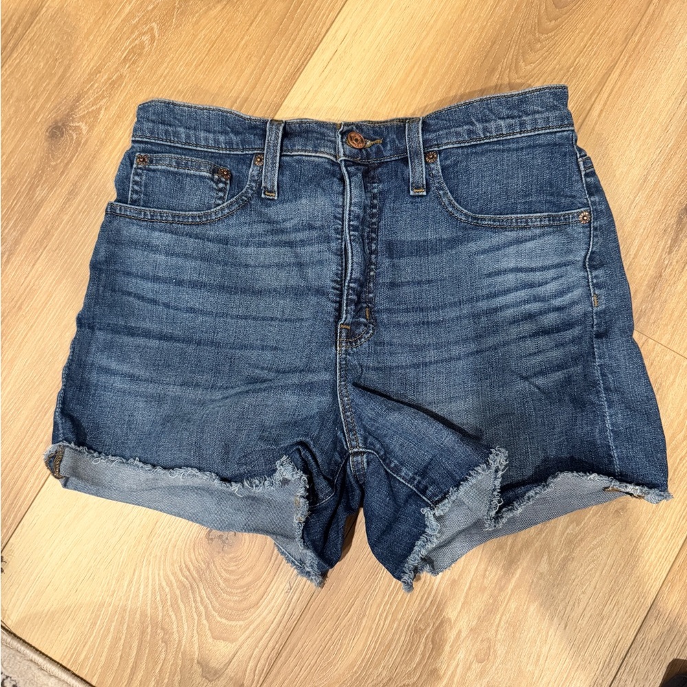 J. Crew Blue Jean Shorts High-Waisted Rolled Hem